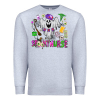 Heather Grey spooky nurse Premium Sweatshirt - AdoDesignShop