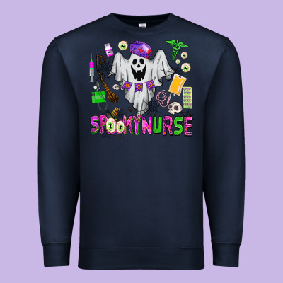 Spooky Nurse Premium Sweatshirt Designed By Adodesignshop