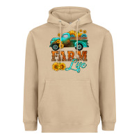 Mushroom farm truck  farm life with sunflower Heavyweight Hoodie - HRA Design Shop