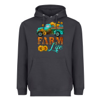 Smoke farm truck  farm life with sunflower Heavyweight Hoodie - HRA Design Shop