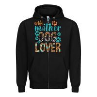 Black wife mother dog lover with paws Zipper Hoodie - texasbilliewilder