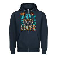 Navy wife mother dog lover with paws Zipper Hoodie - texasbilliewilder