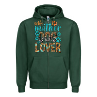 Sports Green wife mother dog lover with paws Zipper Hoodie - texasbilliewilder