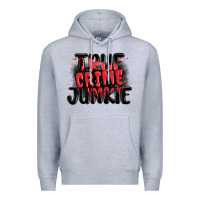 Heather Grey true crime junkie Premium Hoodie - MaliasSmallBusiness