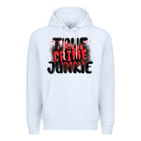 White true crime junkie Premium Hoodie - MaliasSmallBusiness