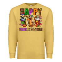 Antique Gold happy hallothanksmas Premium Sweatshirt - AdoDesignShop