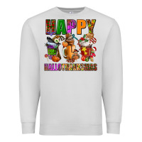 Dove Grey happy hallothanksmas Premium Sweatshirt - AdoDesignShop