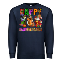 Navy happy hallothanksmas Premium Sweatshirt - AdoDesignShop