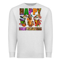 Oatmeal Heather happy hallothanksmas Premium Sweatshirt - AdoDesignShop