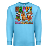 Ocean Blue happy hallothanksmas Premium Sweatshirt - AdoDesignShop