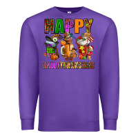 Purple happy hallothanksmas Premium Sweatshirt - AdoDesignShop