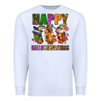 White happy hallothanksmas Premium Sweatshirt - AdoDesignShop