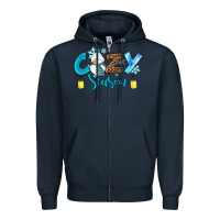 Navy cozy season winter Zipper Hoodie - RanaPortraitStore