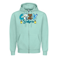 Seafoam cozy season winter Zipper Hoodie - RanaPortraitStore
