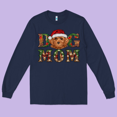 Long Sleeve Tee Christmas Toy Poodle Dog Mom