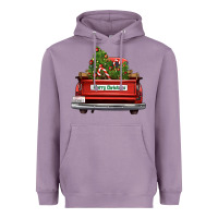 Lavender Christmas trees truck Heavyweight Hoodie - FaDigitalArtStudio