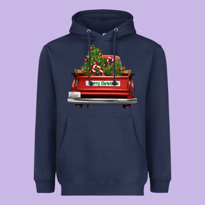 Christmas Trees Truck Heavyweight Hoodie Designed By Fadigitalartstudio