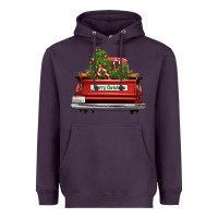 Plum Christmas trees truck Heavyweight Hoodie - FaDigitalArtStudio