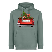 Sage Christmas trees truck Heavyweight Hoodie - FaDigitalArtStudio