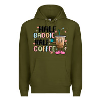 Army Green half baddie half coffee Premium Hoodie - MaliasSmallBusiness