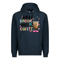 Navy half baddie half coffee Premium Hoodie - MaliasSmallBusiness