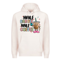 Pale Pink half baddie half coffee Premium Hoodie - MaliasSmallBusiness
