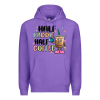 Purple half baddie half coffee Premium Hoodie - MaliasSmallBusiness