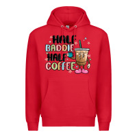 Red half baddie half coffee Premium Hoodie - MaliasSmallBusiness