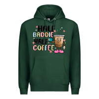 Sports Green half baddie half coffee Premium Hoodie - MaliasSmallBusiness