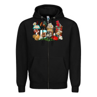 Black rooster coffee cups Zipper Hoodie - Zillion Design Studio