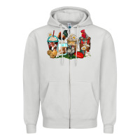 Dove Grey rooster coffee cups Zipper Hoodie - Zillion Design Studio