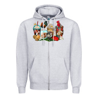 Rooster Coffee Cups Zipper Hoodie | Teevron