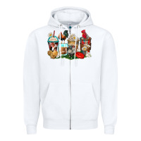White rooster coffee cups Zipper Hoodie - Zillion Design Studio