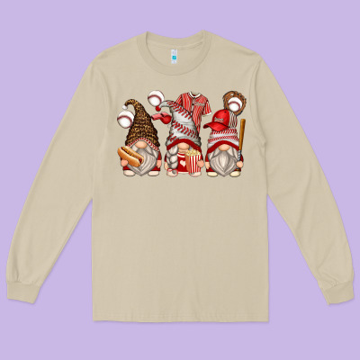 Baseball Gnomes Long Sleeve Tee Designed By Zillion Design Studio
