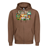 Chestnut goats coffee cups Zipper Hoodie - Zillion Design Studio