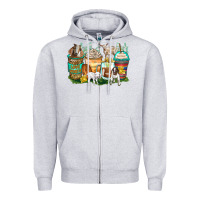 Heather Grey goats coffee cups Zipper Hoodie - Zillion Design Studio
