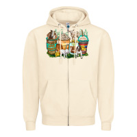 Sandshell goats coffee cups Zipper Hoodie - Zillion Design Studio