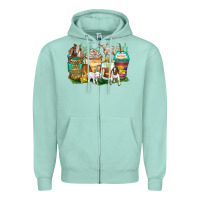 Seafoam goats coffee cups Zipper Hoodie - Zillion Design Studio
