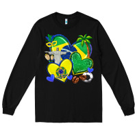 Black brazil hearts Long Sleeve Tee - texasbilliewilder