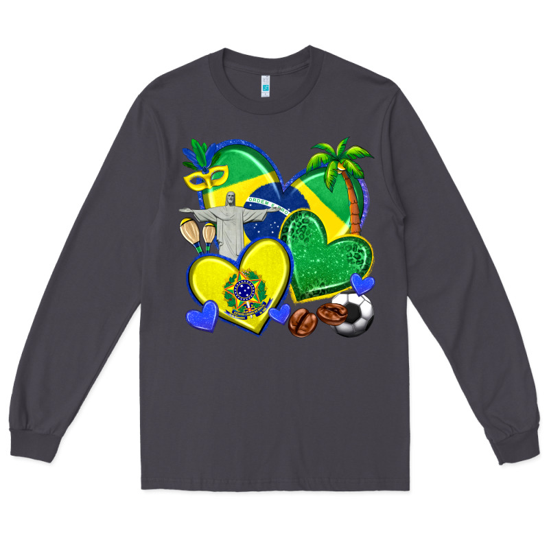 Brazil Hearts Long Sleeve Tee by texasbilliewilder | Teevron