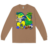 Toasted Coconut brazil hearts Long Sleeve Tee - texasbilliewilder