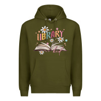 Army Green library kid Premium Hoodie - MaliasSmallBusiness