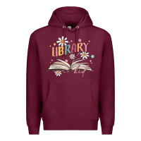 Burgundy library kid Premium Hoodie - MaliasSmallBusiness