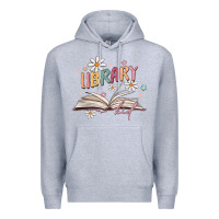 Heather Grey library kid Premium Hoodie - MaliasSmallBusiness
