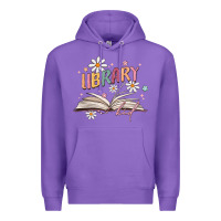 Purple library kid Premium Hoodie - MaliasSmallBusiness