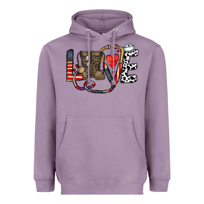 America Nurse Heavyweight Hoodie by CowhideDigitalArt | Teevron