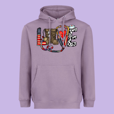 America Nurse Heavyweight Hoodie Designed By Cowhidedigitalart