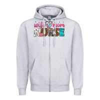 Heather Grey wife mom nurse Zipper Hoodie - texasbilliewilder
