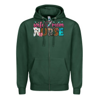 Sports Green wife mom nurse Zipper Hoodie - texasbilliewilder