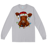 Moon Dust Christmas baby red angus calf with lights Long Sleeve Tee - RanaPortraitStore